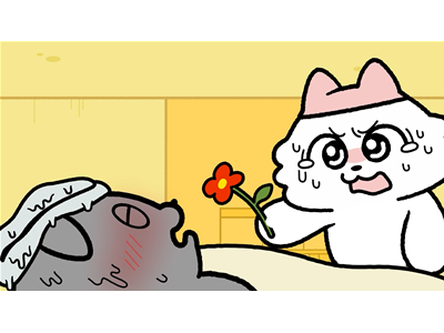 ンめねこ #12 かぜをひいたうすくろ
